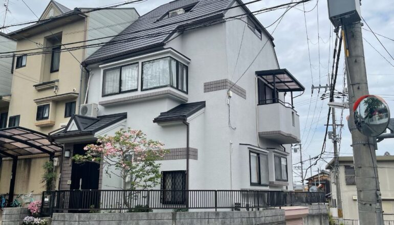 京都市I様邸 外壁・屋根塗装工事の実際の施工写真