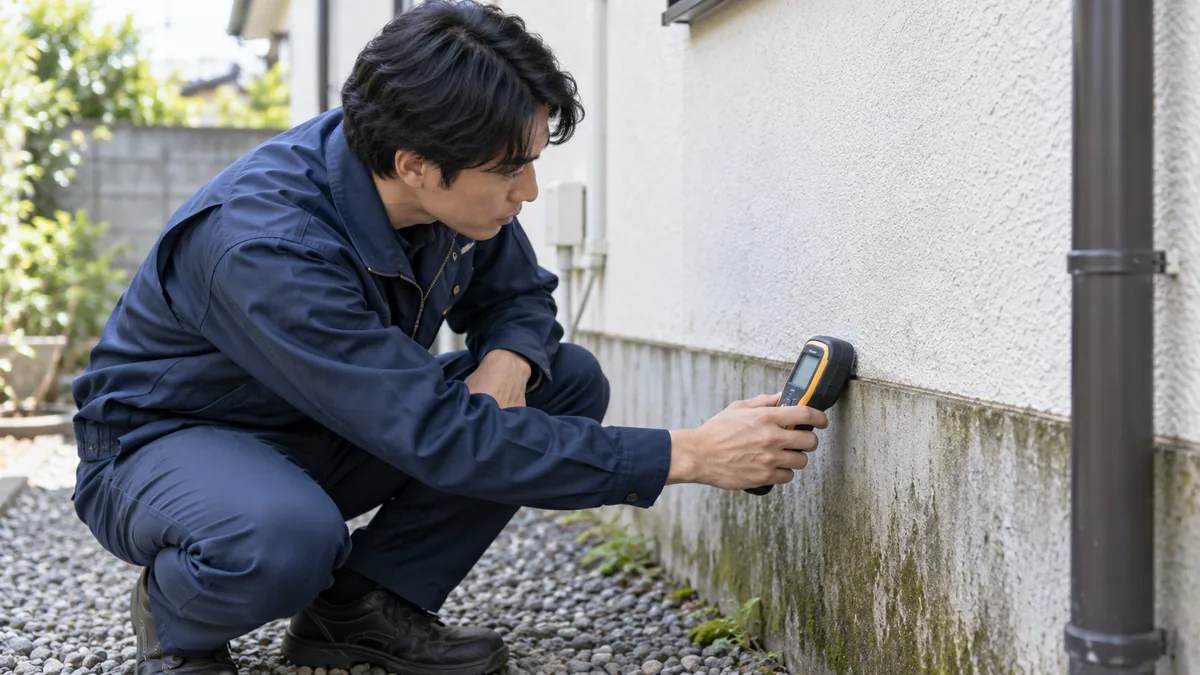 湿気を含んだ外壁を調査のイメージ